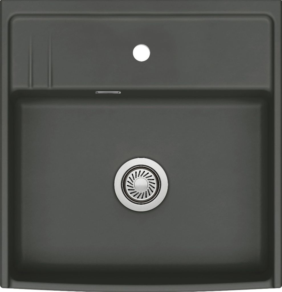 KeraDomo Elementspüle KENTRO 60 SCHIEFER für AP-Tiefe 60 cm - Handbetätigung / systemceram / Keramikspüle