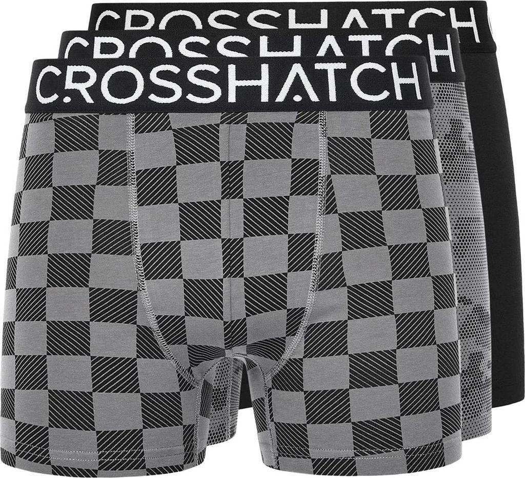 Crosshatch - "Bresler" Boxershorts für Herren(3er-Pack) BG1910 (L) (Schwarz)