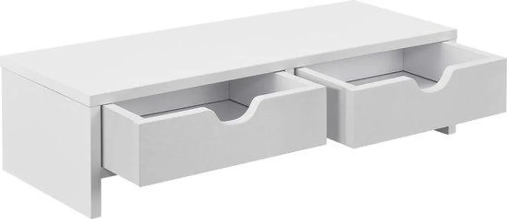 Rehausseur de moniteur extérieur avec double port USB et finition boisée