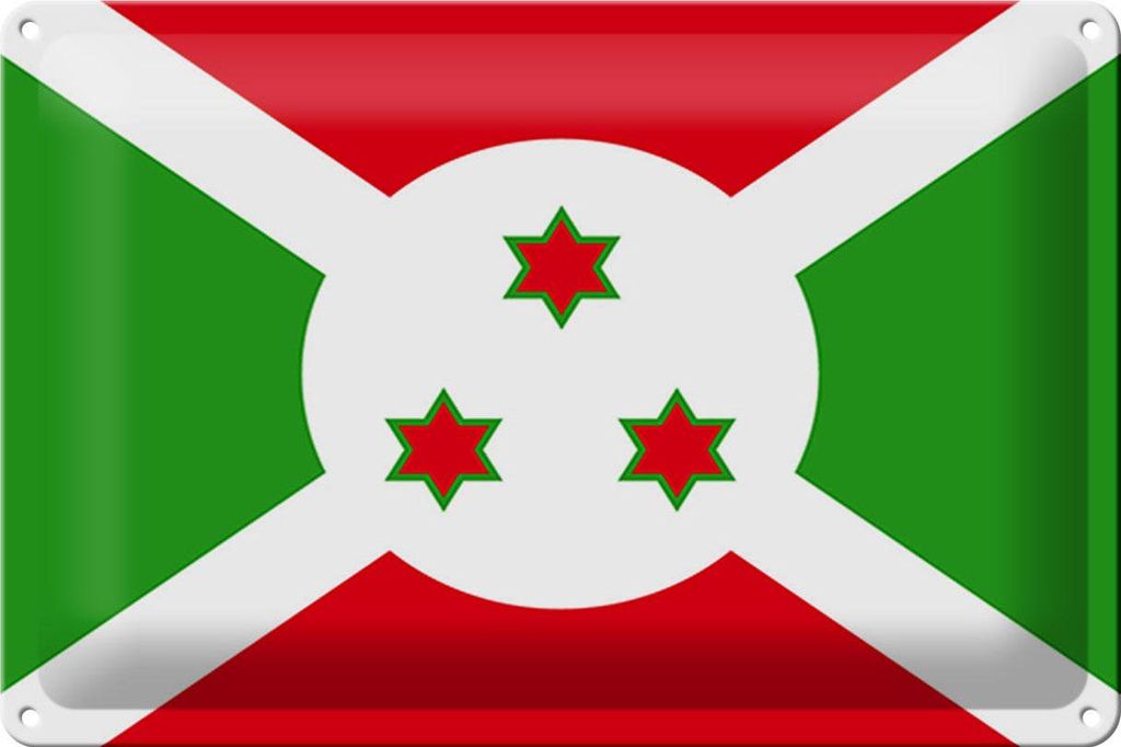 Blechschild Flagge Burundis 30x20cm Flag of Burundi Produktbild 