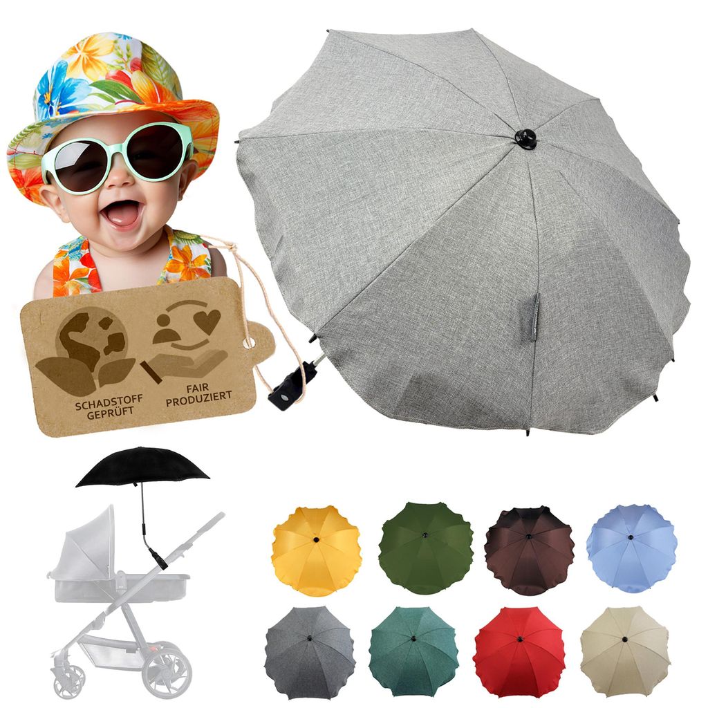 BAMBINIWELT Sonnenschirm für Kinderwagen Ø68cm UV-Schutz50+ Produktbild 