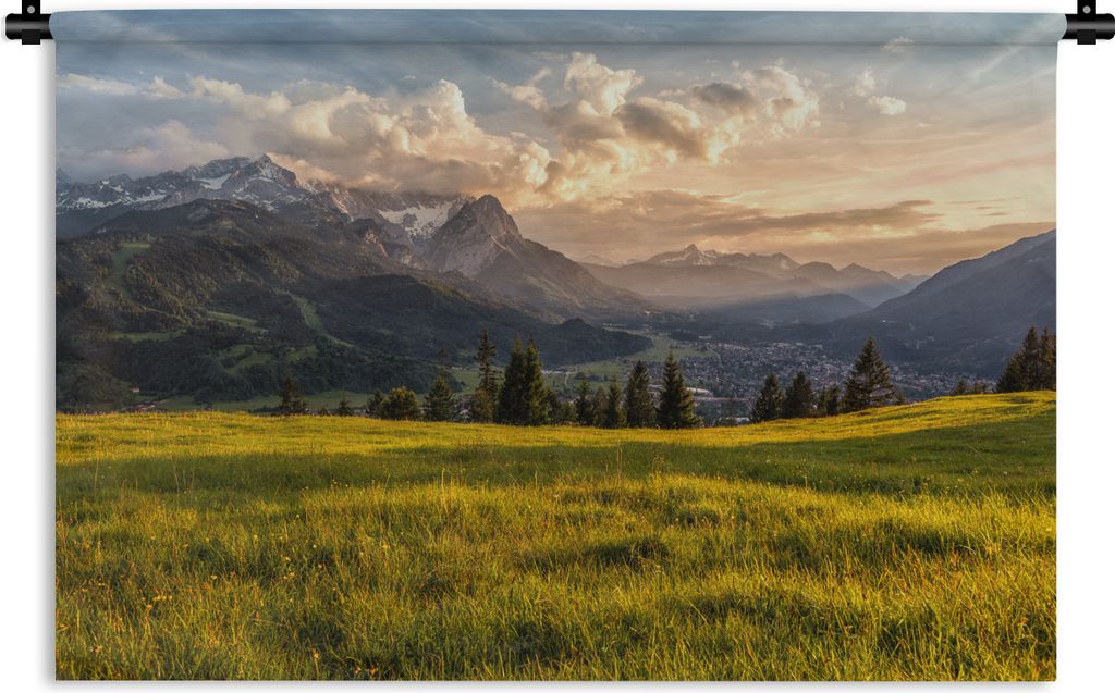 MuchoWow Wandteppich Wandbehang Wiese in Deutschland 150x100 cm Tapisserie Dekoration Wandtuch - Waschbar - Tapisserien - Wand-Decke