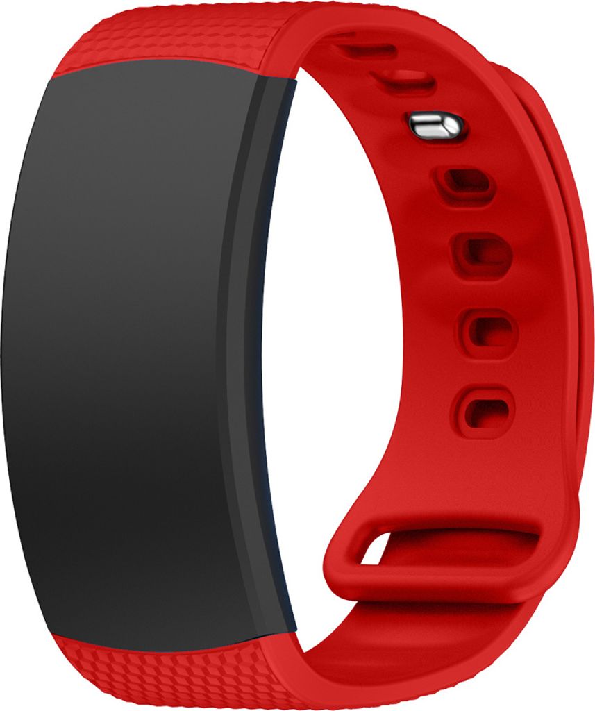 Sport Armband LARGE für Samsung Gear Fit 2 / Pro Band Armband Silikon ROT kompatibel mit SM-R360 / Fit 2 Pro SM-R365 Ersatz