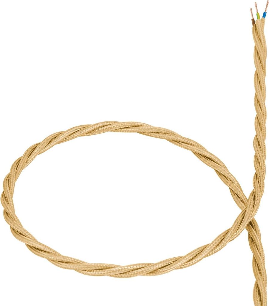 Geflochtenes Textilkabel Gold 7 m