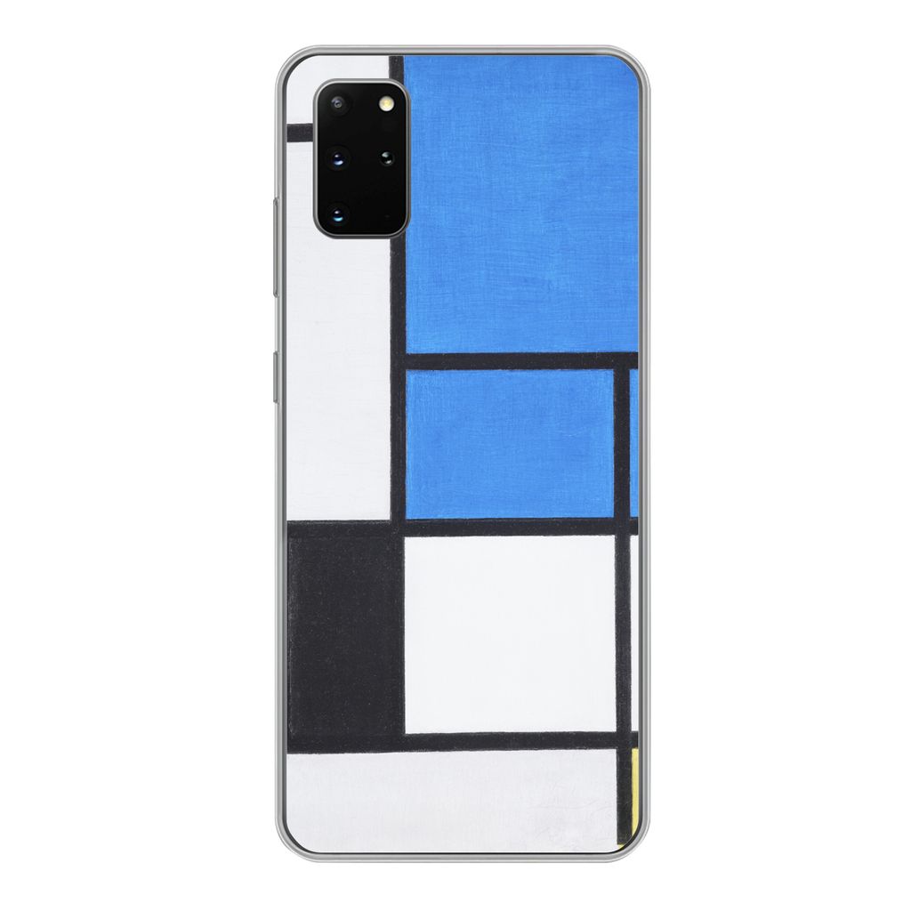 MuchoWow Handyhülle Schutzhülle Hülle für Samsung Galaxy S20 Plus Komposition mit Blau, Rot, Schwarz, Gelb und Grau - Piet Mondrian Silikon S...