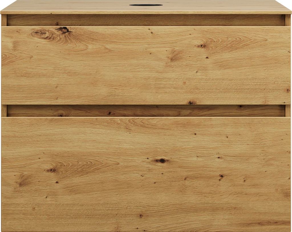 burgbad Lin20 Waschtischunterschrank inklusive Konsolenplatte, 2 Auszüge, 802x552x661mm, WXOD080F5353