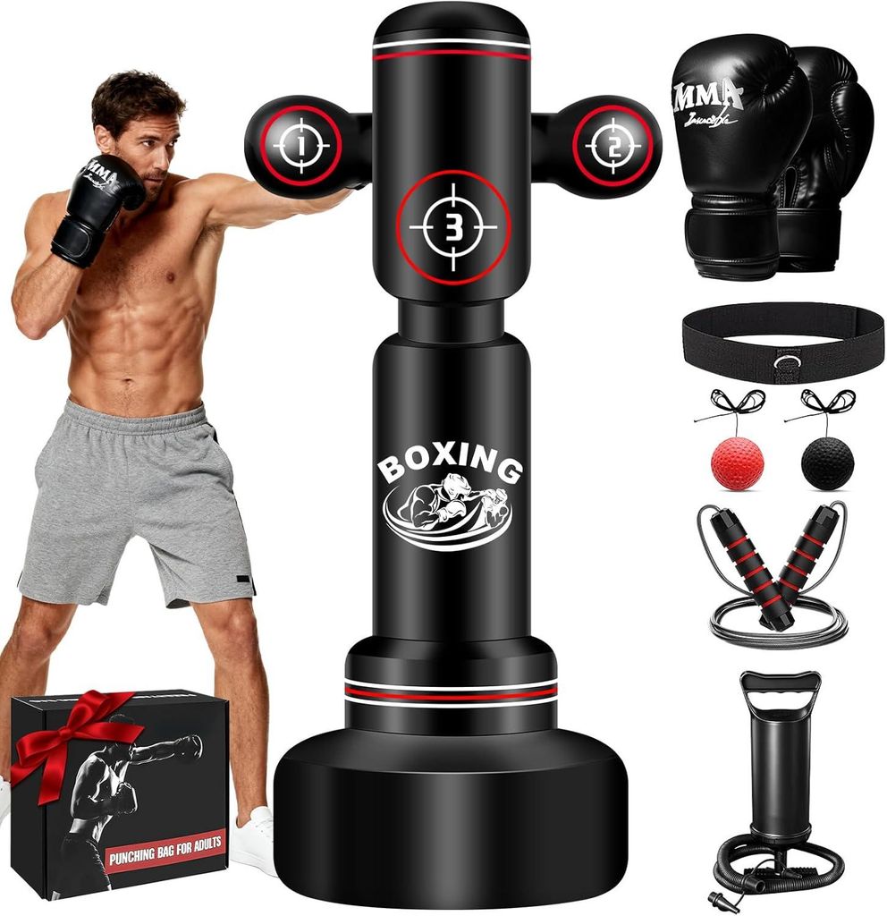 Sacco da boxe autoportante, altezza 178 cm, completo di Immagine del prodotto 