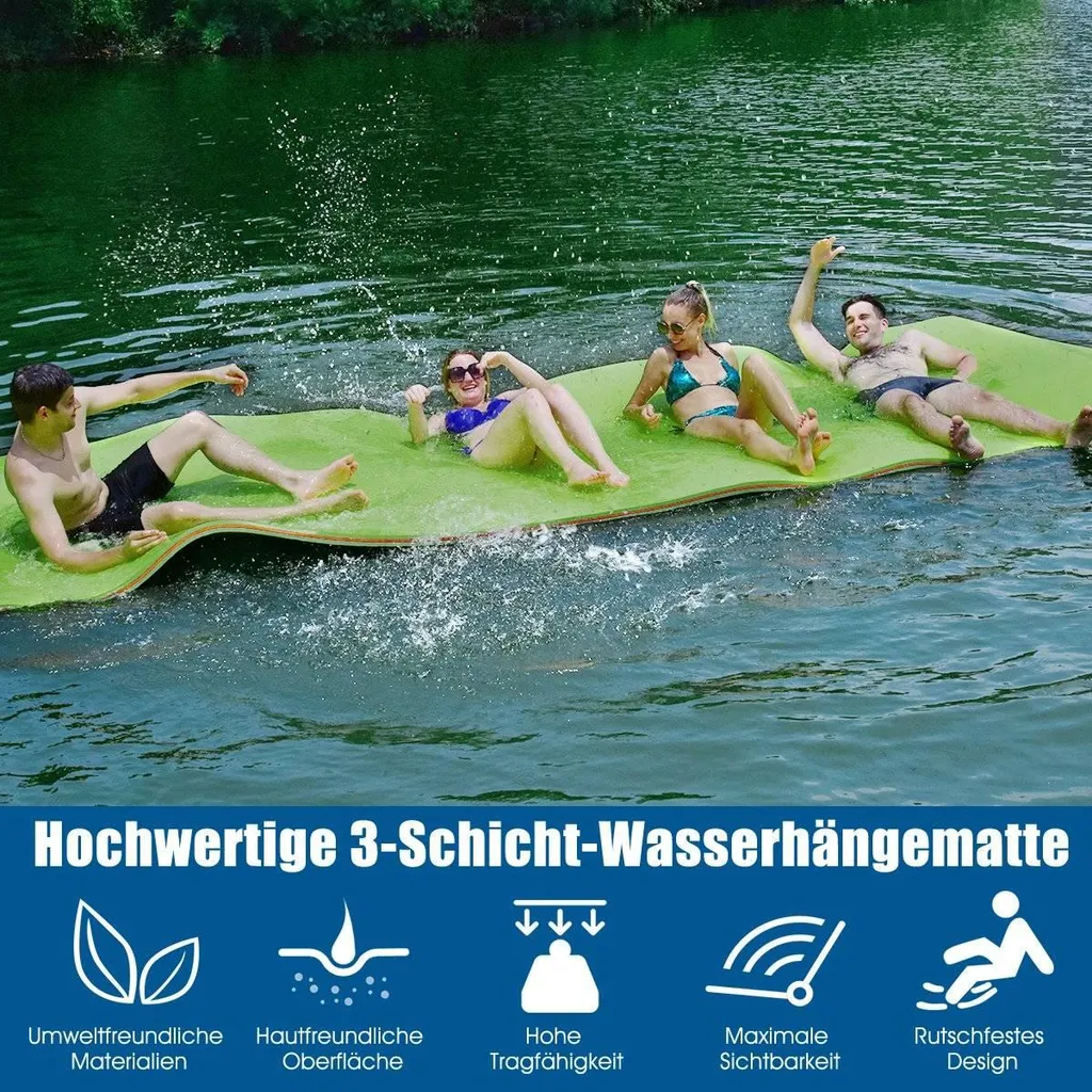 Tapis d'eau flottant idéal pour jeux aquatiques et détente au lac 3,5m