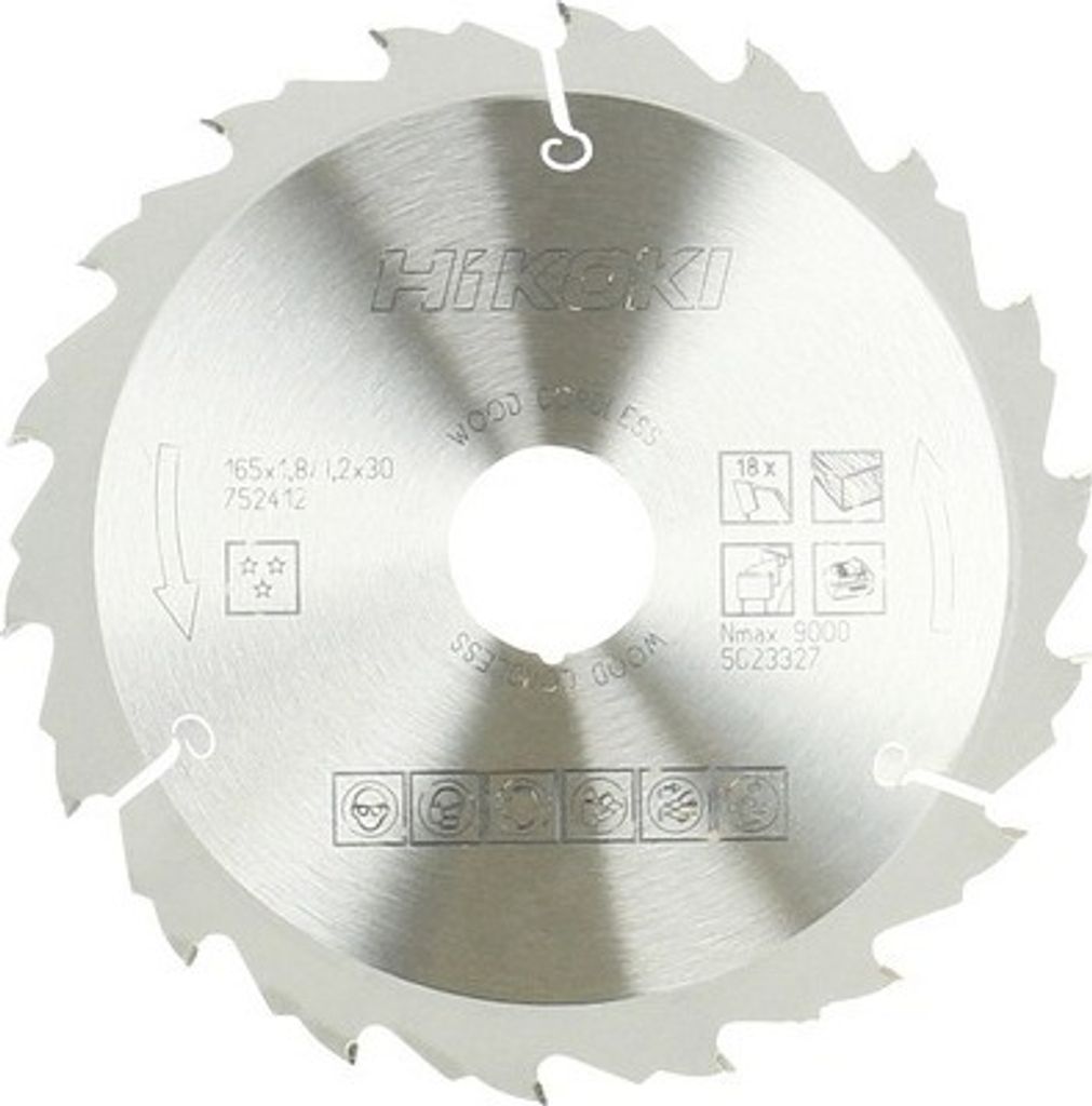 Kreissägeblatt Hartmetall HiKOKI 165x30/20 mm Z18 Produktbild 1