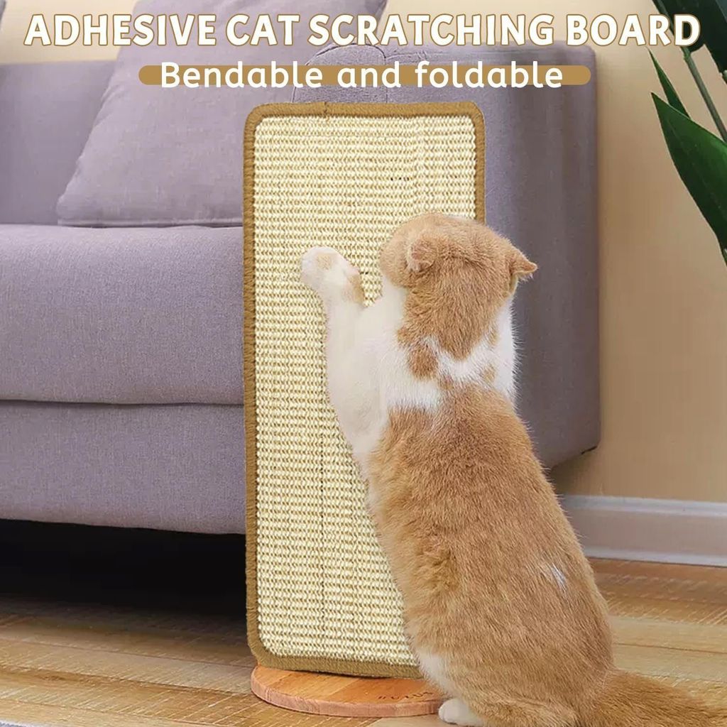 3-teilige Kratzmatte Für Katzen – Je 50x25 Cm, Aus Robustem Sisal, Mit Klettverschluss, Für Wände & Böden