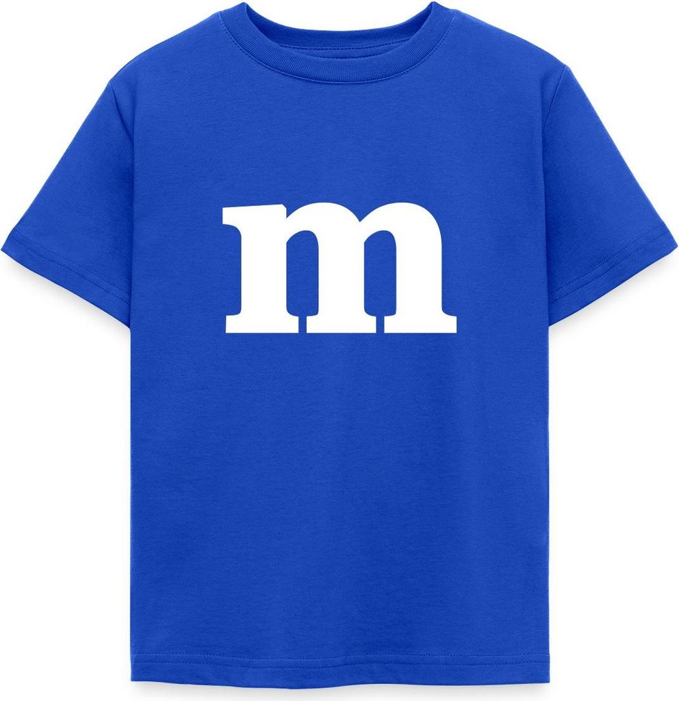 Spreadshirt Buchstabe M Kostüm Karneval Fasching Gruppen Kinder T-Shirt, 110/116 (5-6 Jahre), Royalblau