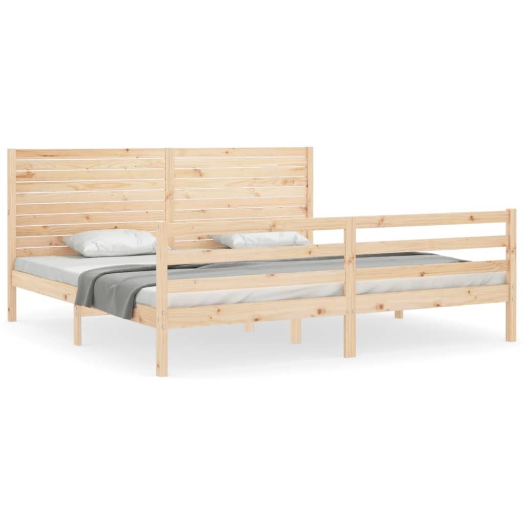 vidaXL Massivholzbett mit Kopfteil 200x200 cm