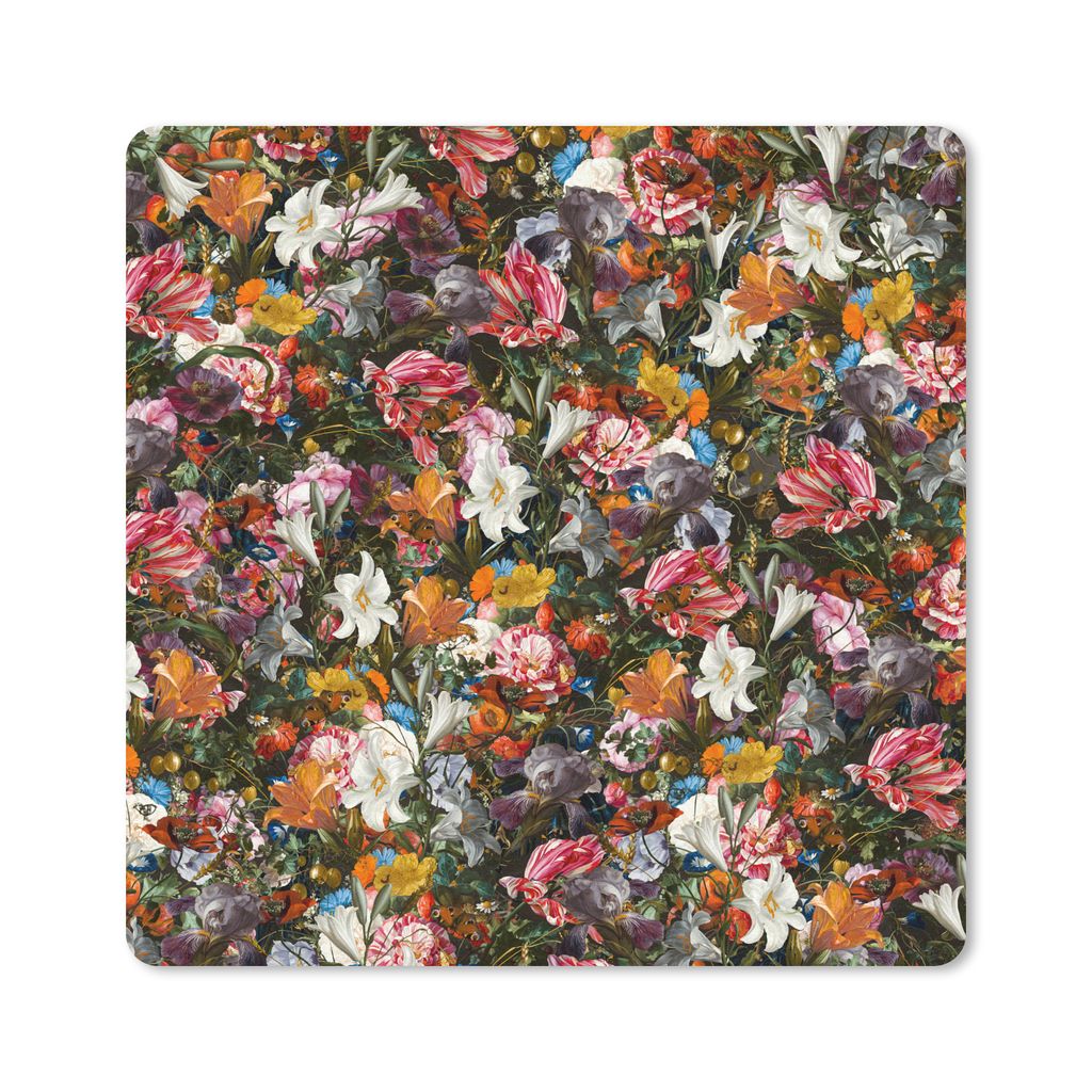 MuchoWow Mauspad Mousepad Blumen - Schmetterling - Design - Kunst - Abstrakt - Malerei - Alte Meister 20x20 cm - Mousepads - Maus Mat - Pad - Mau...
