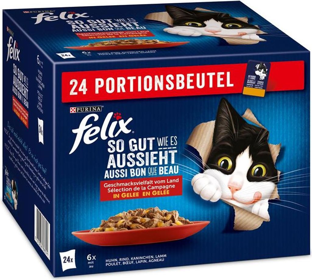 FELIX So gut wie es aussieht Katzenfutter nass in Gelee,