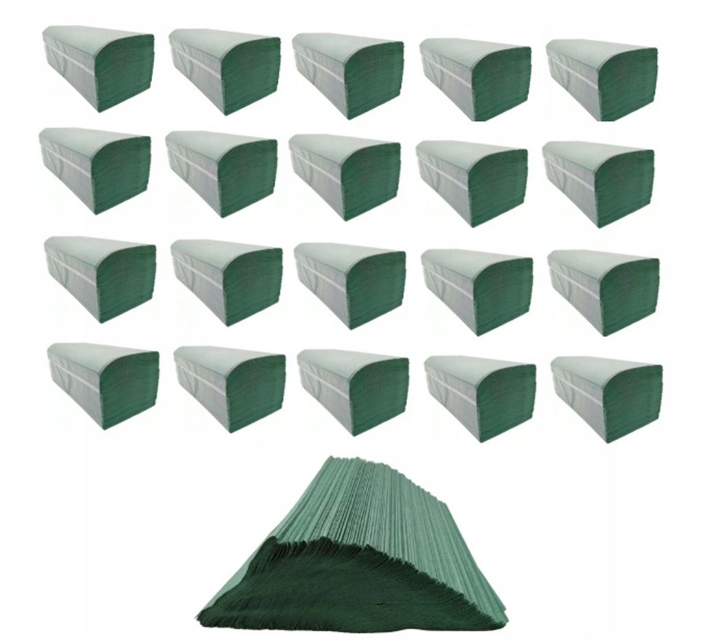 5.000 Blatt Papierhandtücher Handtuchpapier grün 25x23cm Z-Falz Papierhandtuch 