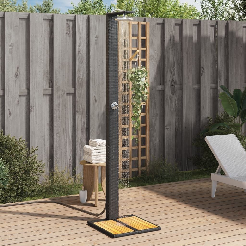 Venkovní sprcha 50x55x224 cm polyratan a akáciové dřevo Obrázek produktu 