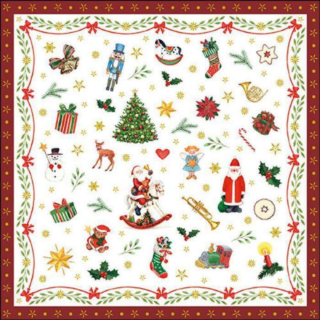 20 Servietten Ornaments all over red - Kleine Produktbild 