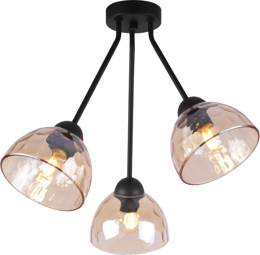 Lampada da Soffitto Venice Trio Ambra E27 | Plafoniera Vintage 3 Luci