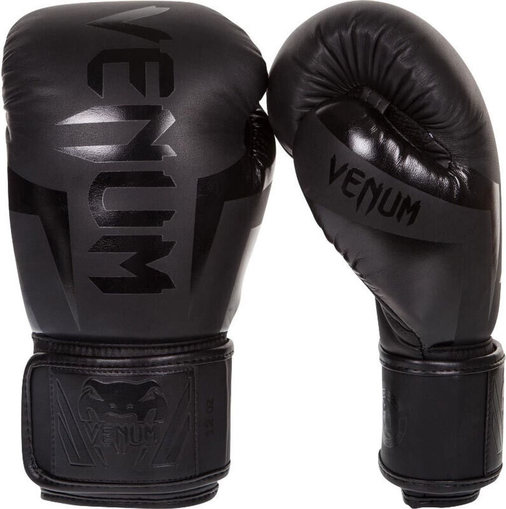 Venum Elite Boxhandschuhe - Schwarz/Schwarz - 14 Oz