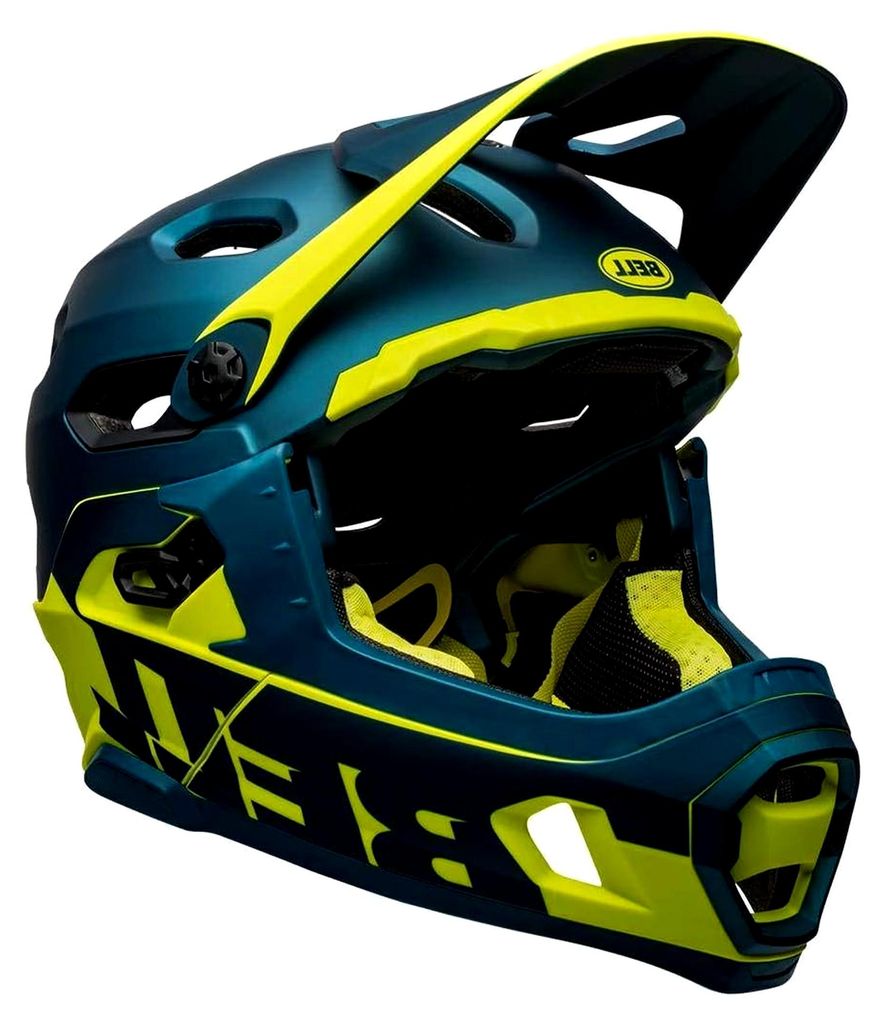 Unisex – Erwachsenen Super DH Mips Fahrradhelm MTB, matt/glänzend blau/hochvisibel, S | 52-56 cm