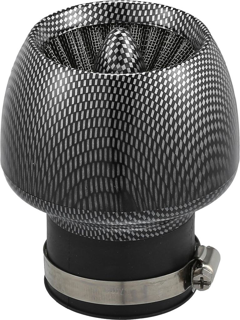 Motorrad Luftfilter / Ansaugluftfilter für Motorrad / Langlebiges Kohlefaser-Muster Gummi 28-48mm gerade / 1 Stück Schwarz