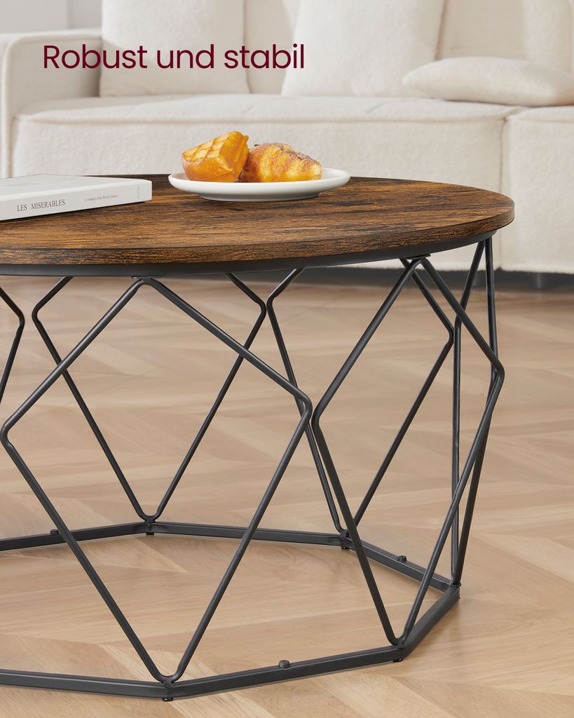 VASAGLE Couchtisch, robust Stahlrahmen, für Wohnzimmer, Produktbild 6
