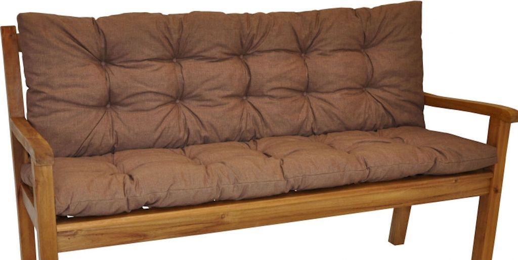 Bankauflage Kissen / Polster für Gartenbank / Bankkissen 120 cm dunkelbraun