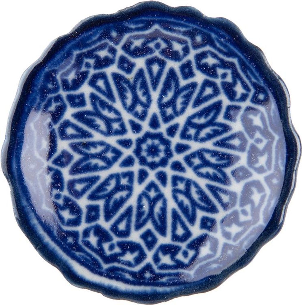 Clayre & Eef Türknauf Ø 4x4 cm Blau Keramik Blume
