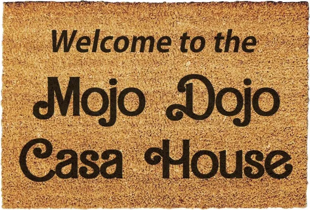 Giftstory Fußmatte Kokos 80cm x 50cm MOJO DOJO CASA HOUSE-BARBIE - Geschenk -Fussmatten Haustür, :türmatte, fußmatte, fussmatte, schmutzfangmatte,