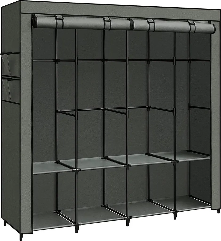 Armoire en tissu 45x170x167 cm vert sauge - Penderie XXL modulable