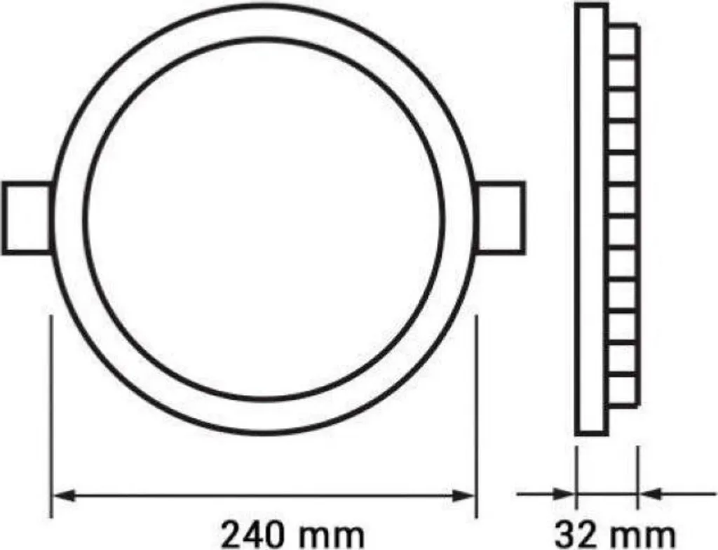Plafonnier LED Encastrable Extra Plat 24W Ø240mm Variable et Dimmable - 3