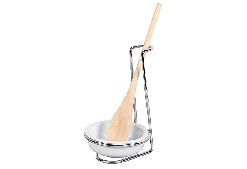 Kochlöffelhalter Edelstahl/Porzellan/Holz 28 cm 3teilig Image du produit 