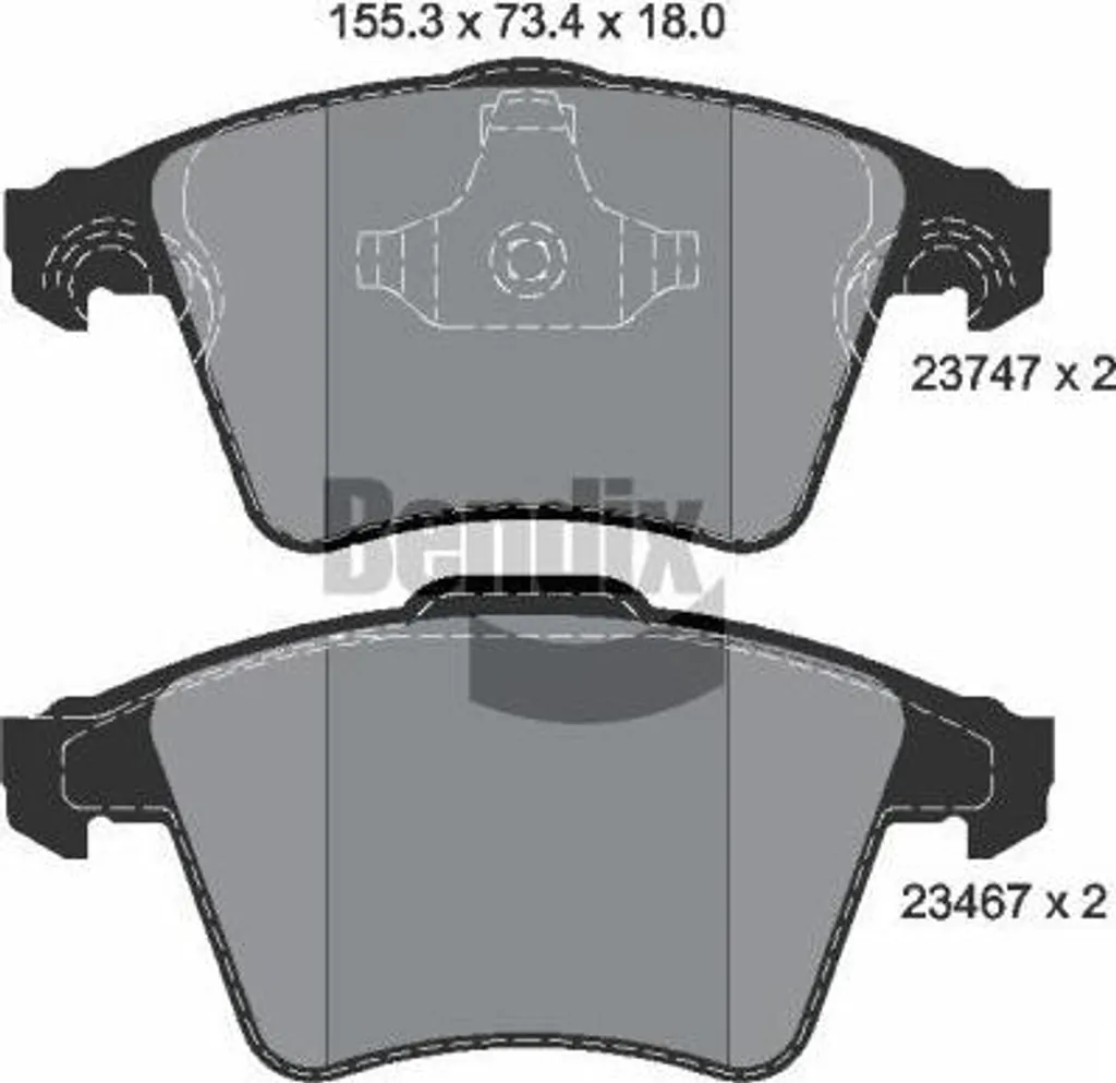 Plaquettes BENDIX BPD1604 haute résistance pour freins à disque T5 OE