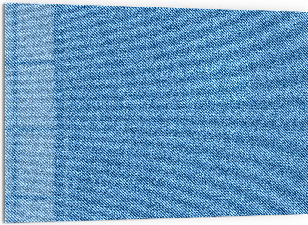 DEQORI Küchenrückwand Glas 60x40 cm 'Jeansmaterial' Spritzschutz Bad Rückwand
