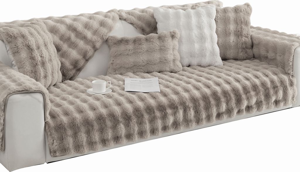 Weicher, langer Couchbezug, dicke, warme Sofa-Sitzmatte, vollständige Abdeckung, Haustier-, hunde- und katzensicherer Schonbezug, rutschfest, elas...