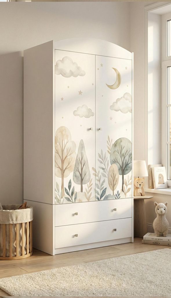 Armoire pour enfants avec un motif ravissant – Armoire à 2 Image du produit 