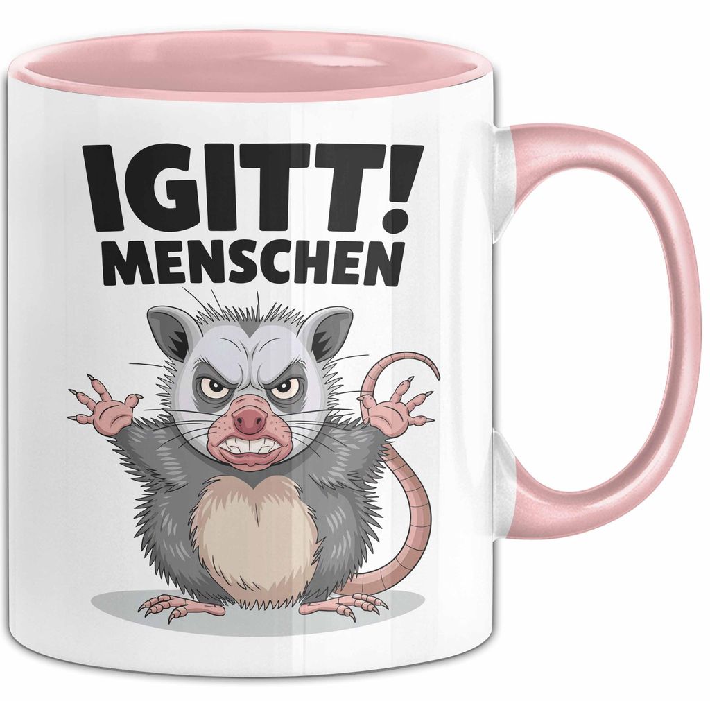 Sarkastischer Sarkasmus Introvertierter Tasse Geschenk Lustige Geschenkidee Spruch Igitt Menschen (Rosa)