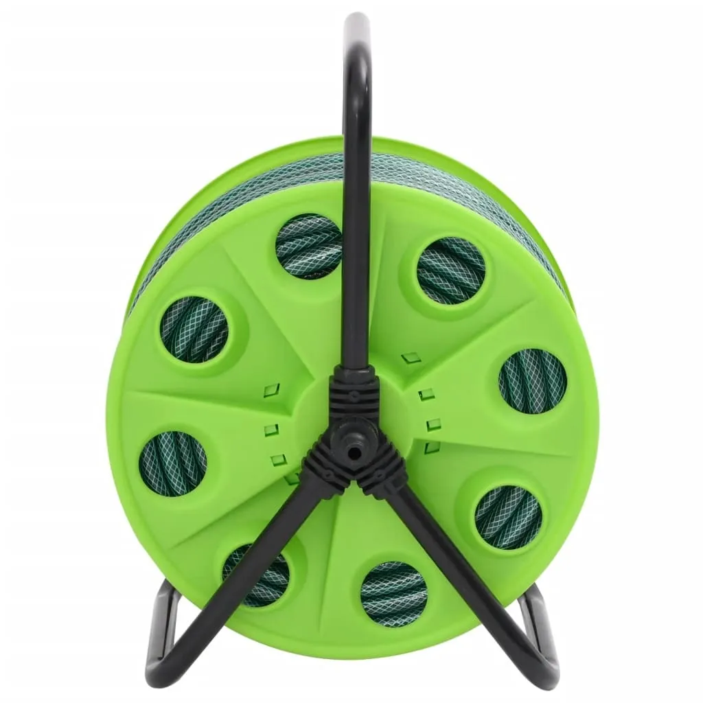 Dévidoir de tuyau d'arrosage portable sur pied avec 50m de tuyau PVC