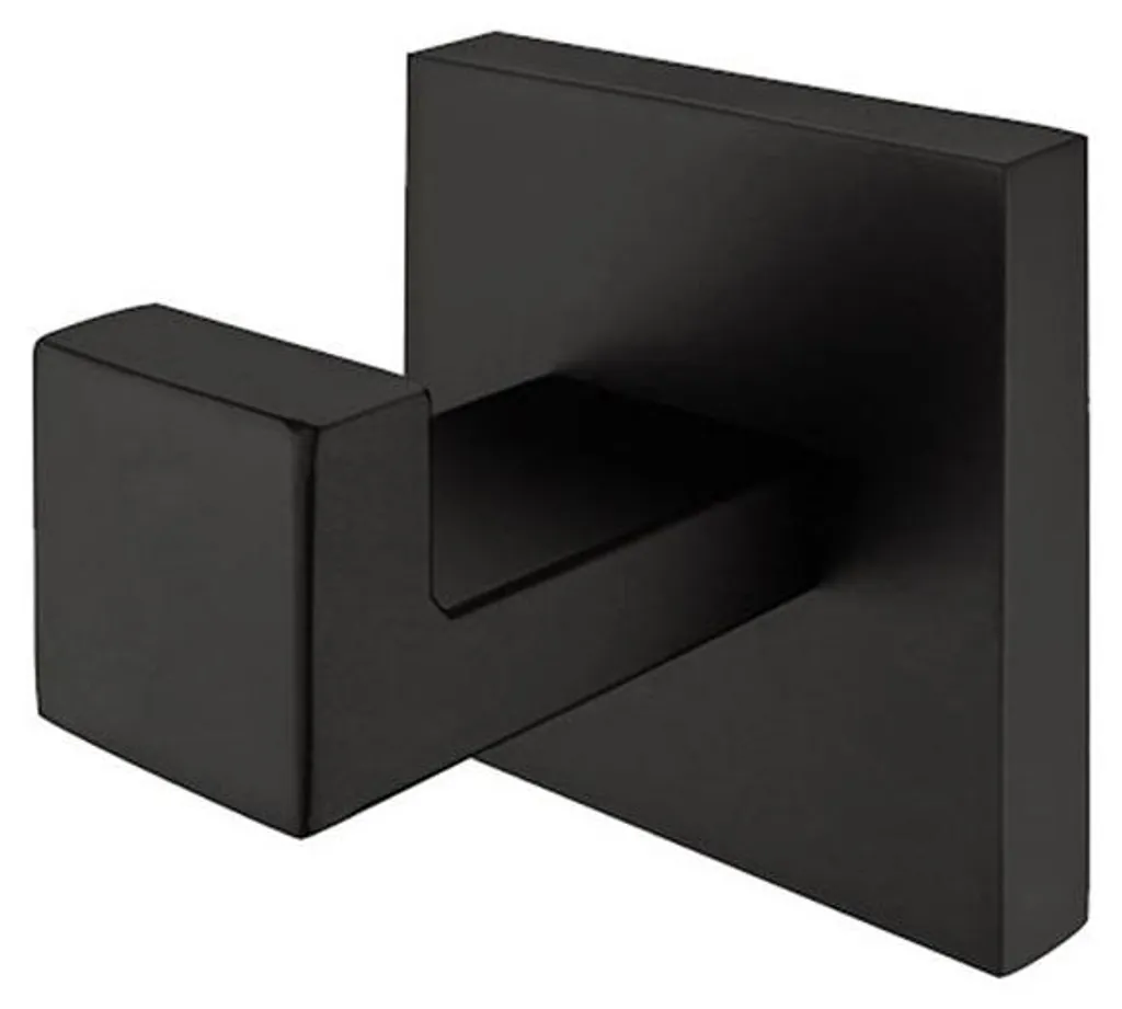 Support serviette mural pour salle de bain, crochet Inox noir 304 chic