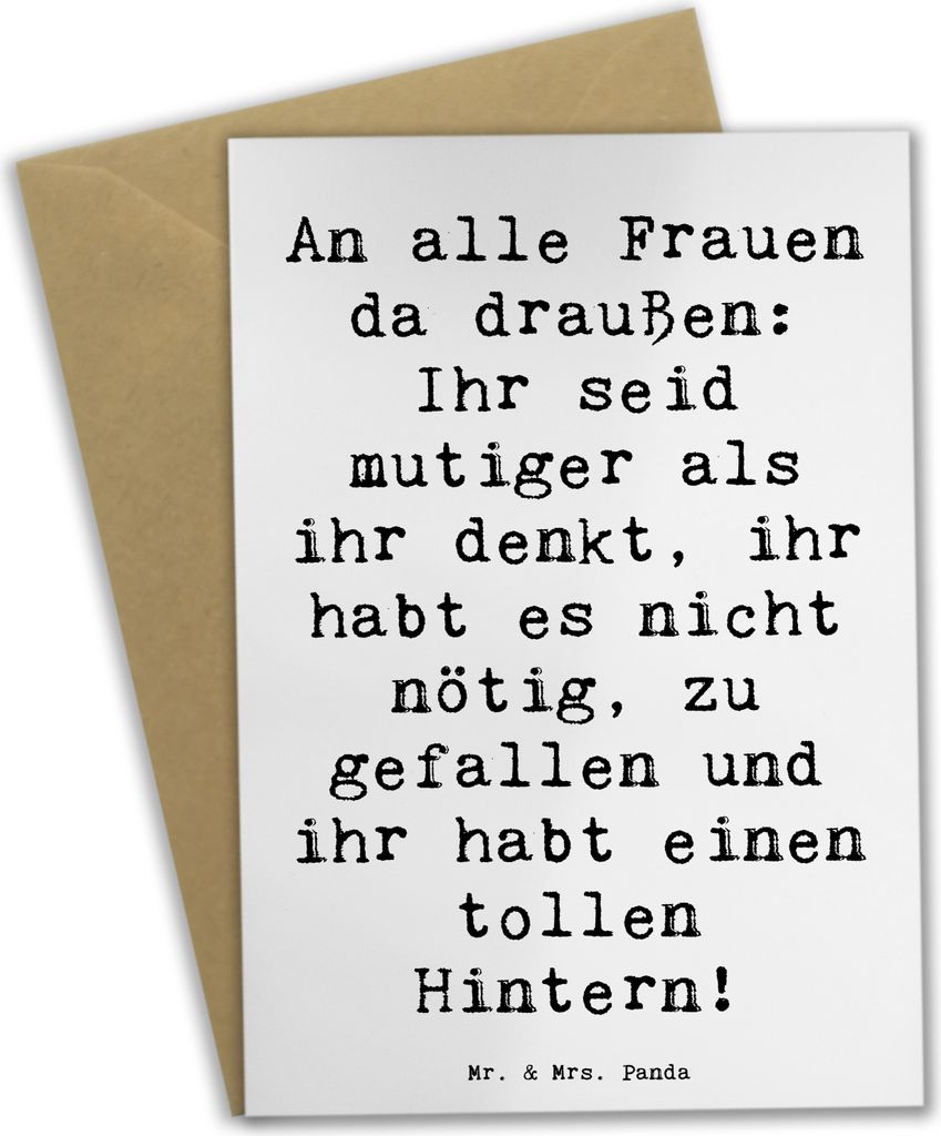 Mr. & Mrs. Panda Klappkarte Spruch Mut und Hoffnung - Weiß - Geschenk, hochzeitskarten, Positivität, weihnachtskarten, mutiger als ihr denkt, Gru...