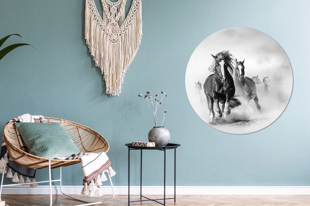 MuchoWow - Mauerkreis - Wandbilder - Runde Bild - Bild aus Aluminium - Schlafzimmer - Wohnzimmerdekoration - Wand Dekoration