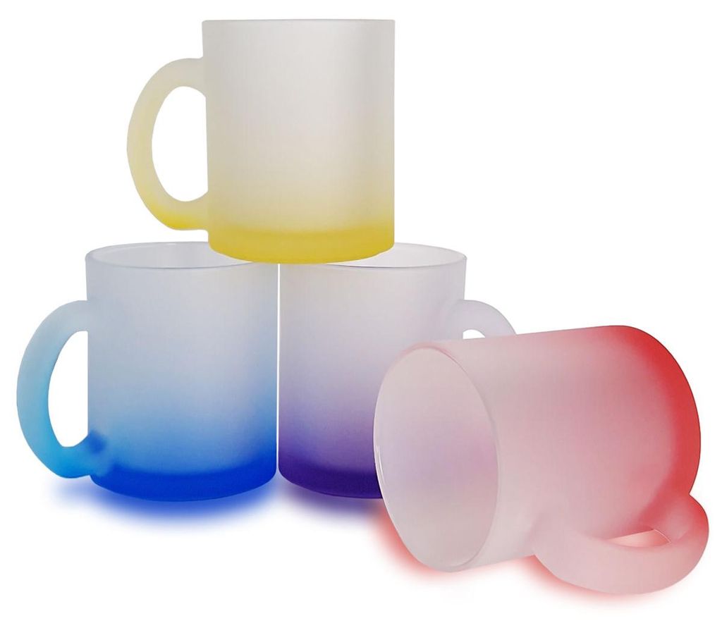Matte Glastasse für Sublimation mit gelben Farbverlauf -  Produktbild 