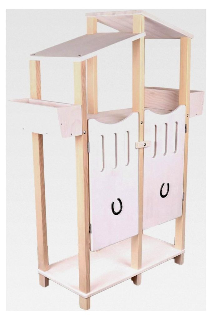 Hobby Horse Stall aus massivem Holz - Stall für 2 Steckenpferde