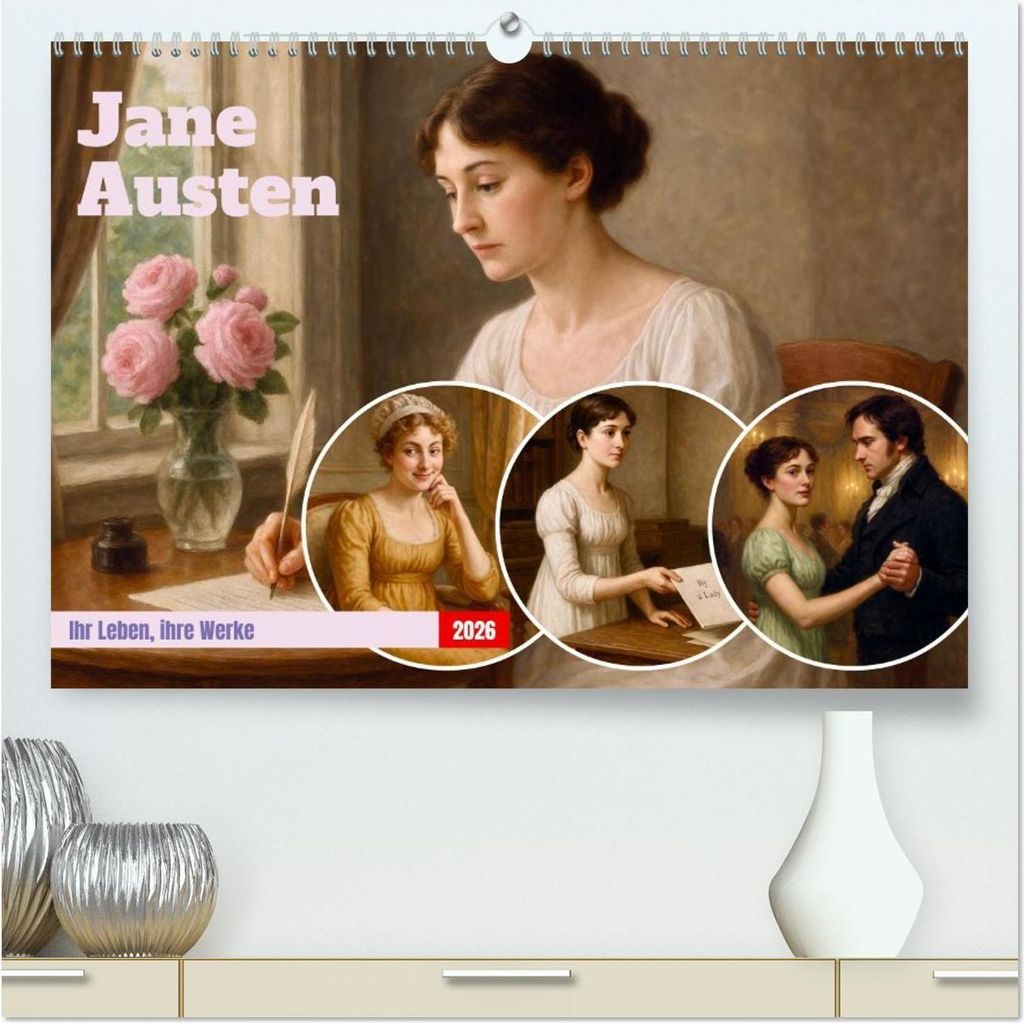 Jane Austen (hochwertiger Premium Wandkalender 2026 DIN A2 quer), Kunstdruck in Hochglanz