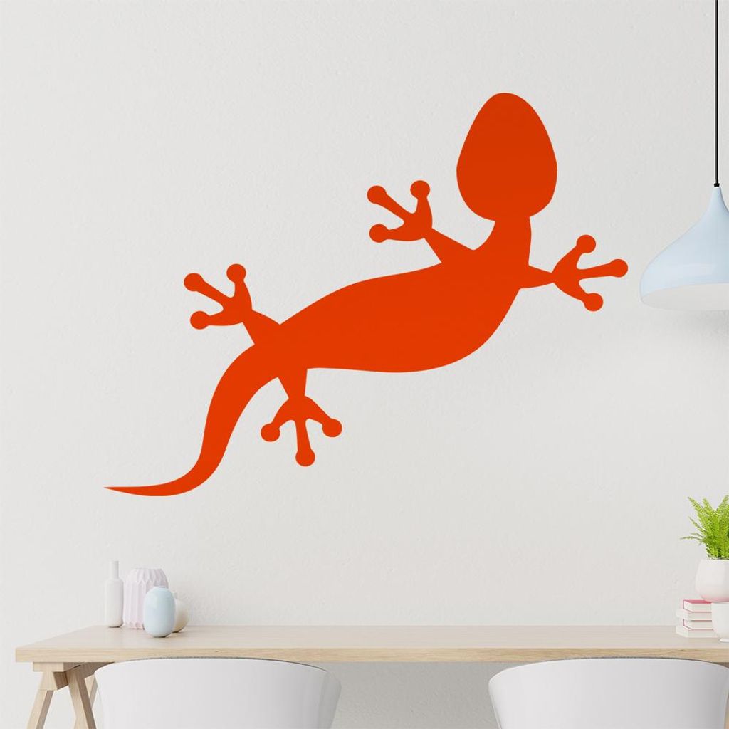 Gecko rechts Wandtattoo in 6 Größen - Wandaufkleber Wall Sticker - Dekoration, Küche, Wohnzimmer, Schlafzimmer, Badezimmer