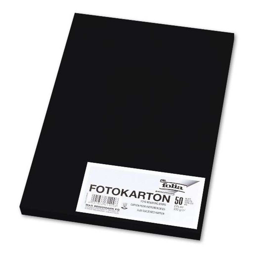 Fotokarton - A4, 300 g/qm, schwarz, 50 Blatt Produktbild 