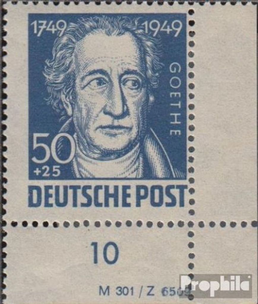 Briefmarken Sowjetische Zone (All.Bes.) 1949 Mi 237DV mit Druckvermerk postfrisch Goethe