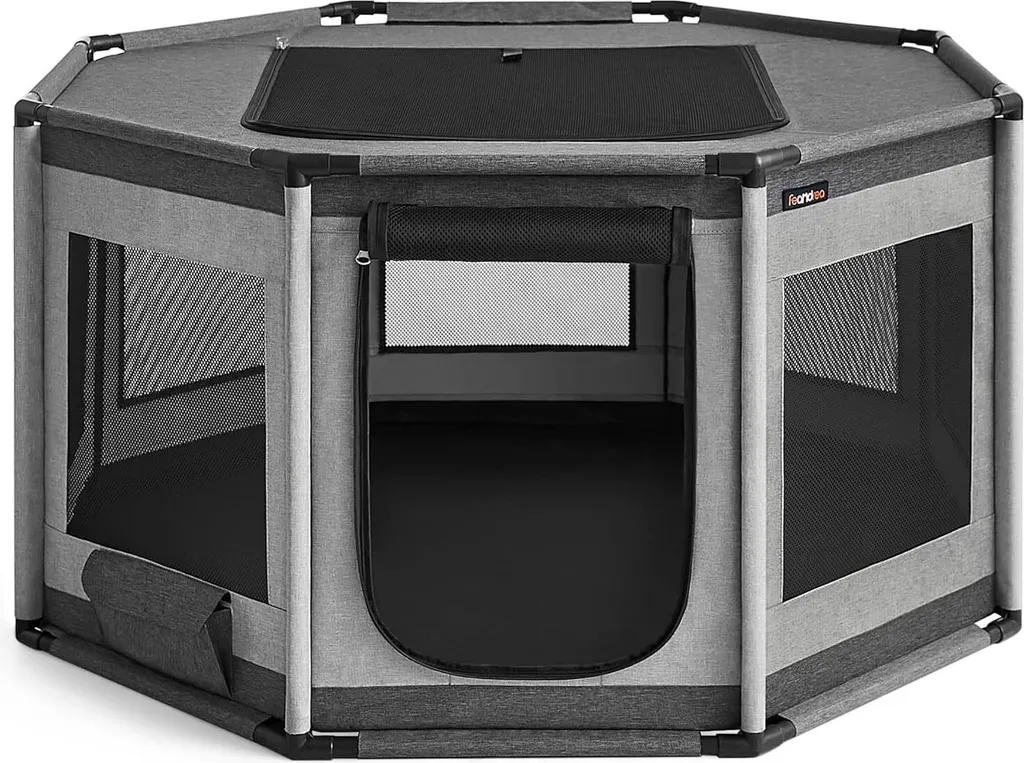 Espace de Jeu Intérieur et Extérieur pour Chiots avec Maille Respirante