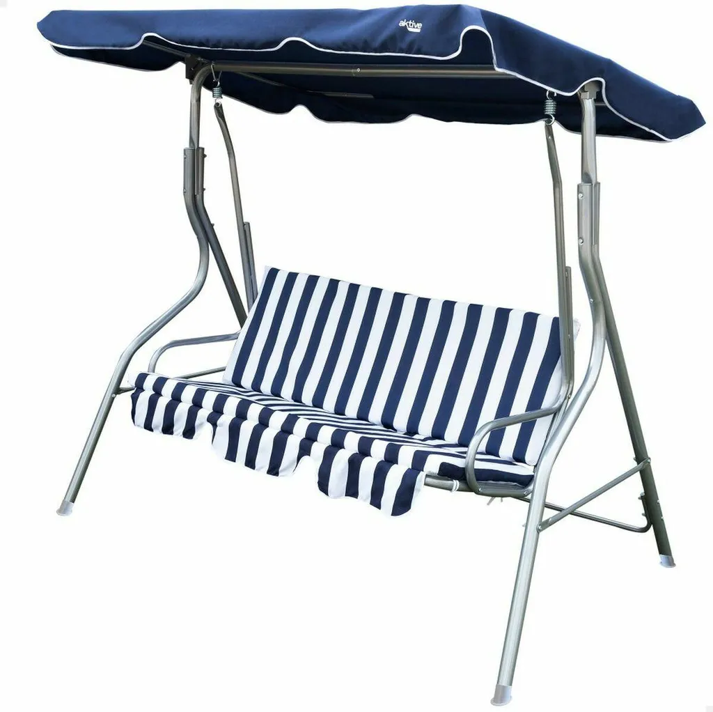 Tente de plage Rocker 180x160 cm abri solaire anti-vent Bleu et Blanc