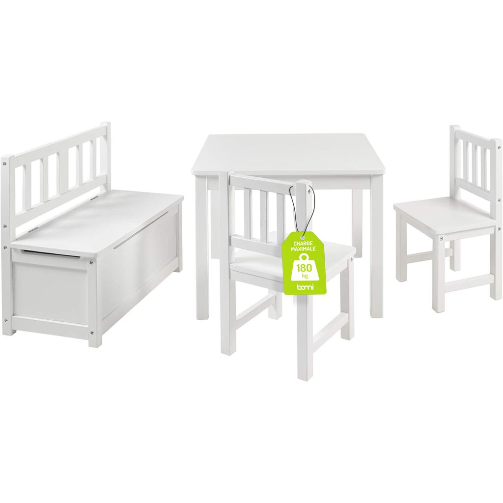 BOMI® Ensemble table et chaises pour enfants en bois massif Image du produit 